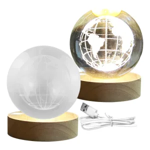 BOL001 MUNDO ESFERA DE CRISTAL 3D