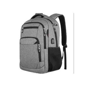 Mochila Dakota Reforzada Porta Notebook Con Puerto Usb Color Gris