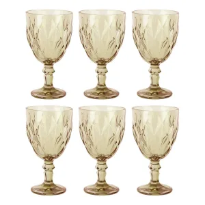 Set X6 Copas Vidrio Tallado Dakota Elegante Vintage